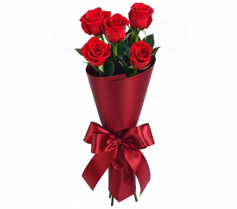 Букет 5 Красных роз Эдлесс Лав в Жилине