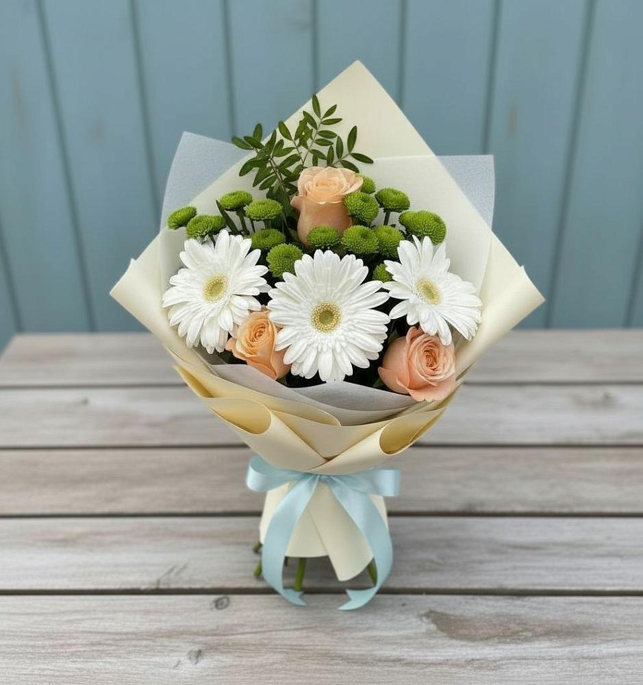 Букет цветов из: Герберы, Розы и Хризантемы в Жилине