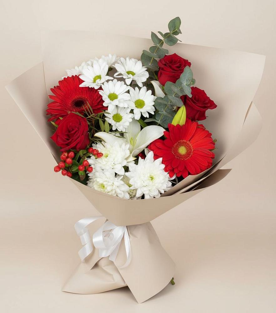 Букет цветов из: Розы, Хризантемы, Герберы и Лилии в Жилине