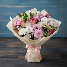 Букет цветов из:  Хризантемы, Альстромерии и Розы #REPLACE_PRED# Жилине